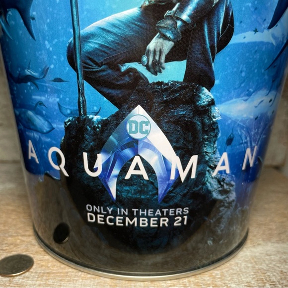 AMC Theaters Metal Popcorn Tins Buckets Aquaman 8x7" - Picture 2 of 12